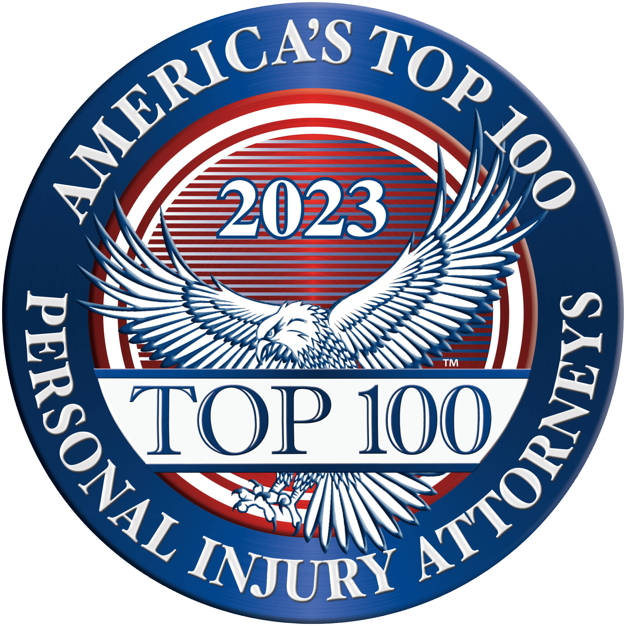 America's top 100 personal injury lawyers 2023 badge