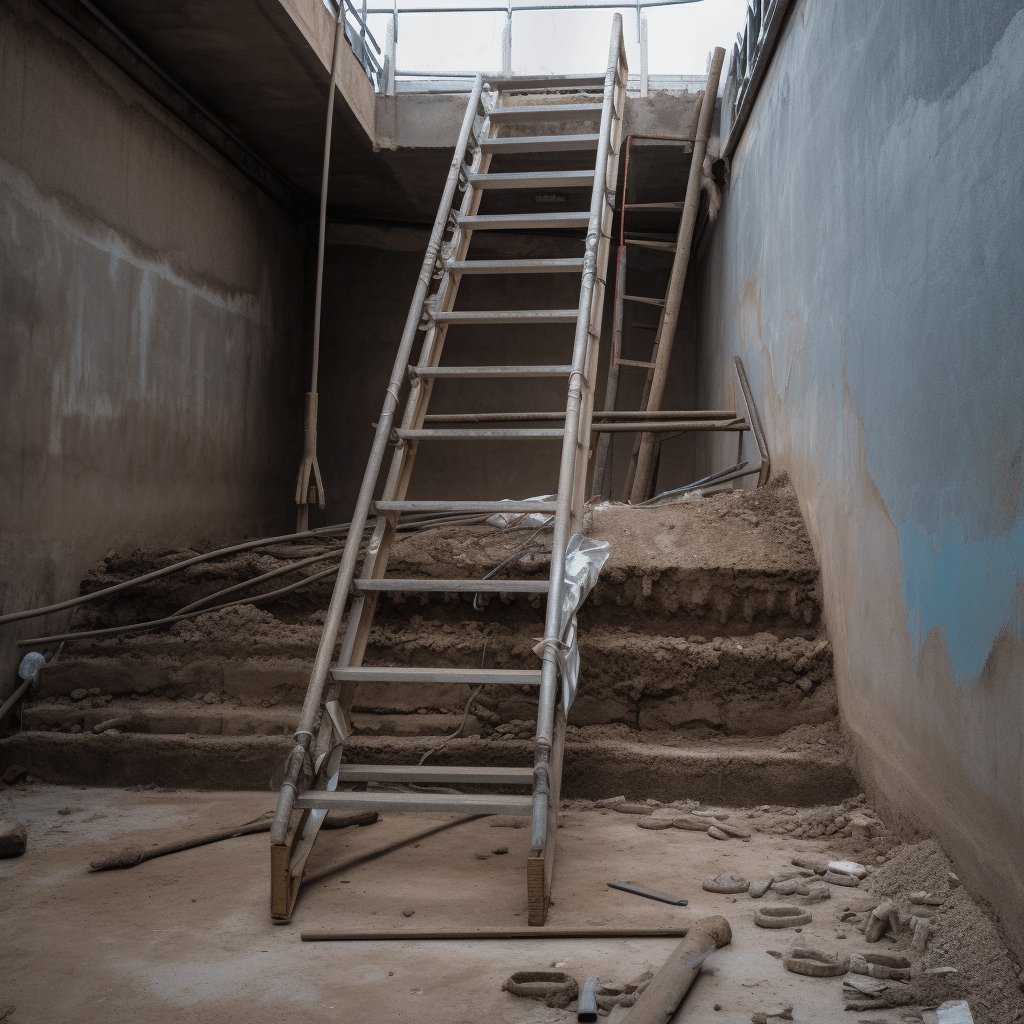 A ladder on a construction site