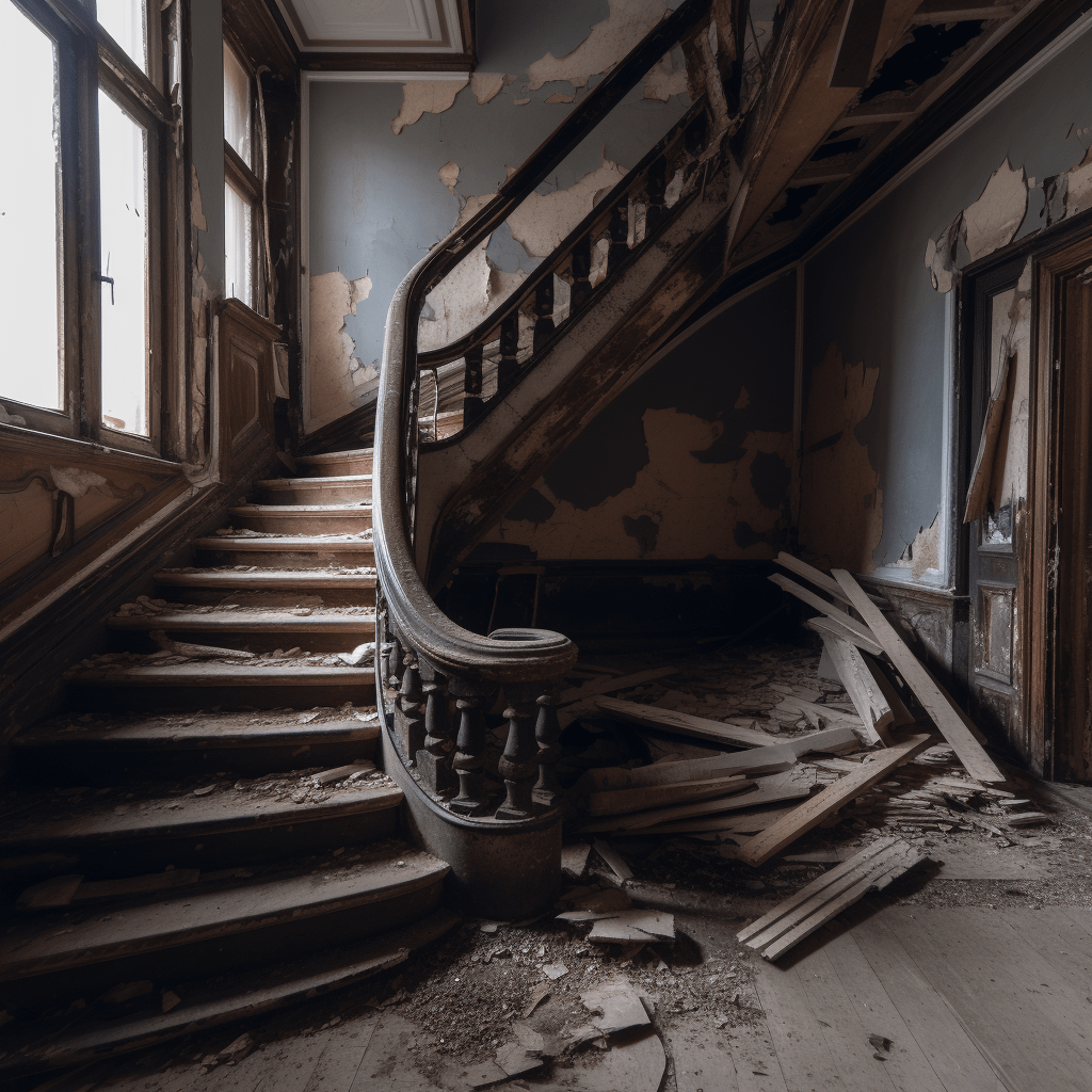 A broken staircase